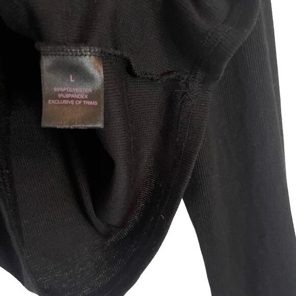 Faded Rose Grunge Size Large Black Cropped Angel Devil Long Sleeve Top - Picture 4 of 7